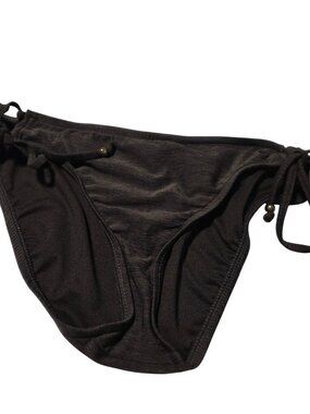 Mossimo Brown Bikini Bottom Size Medium Side Ties Metal Beads Swimwear Swimsuit